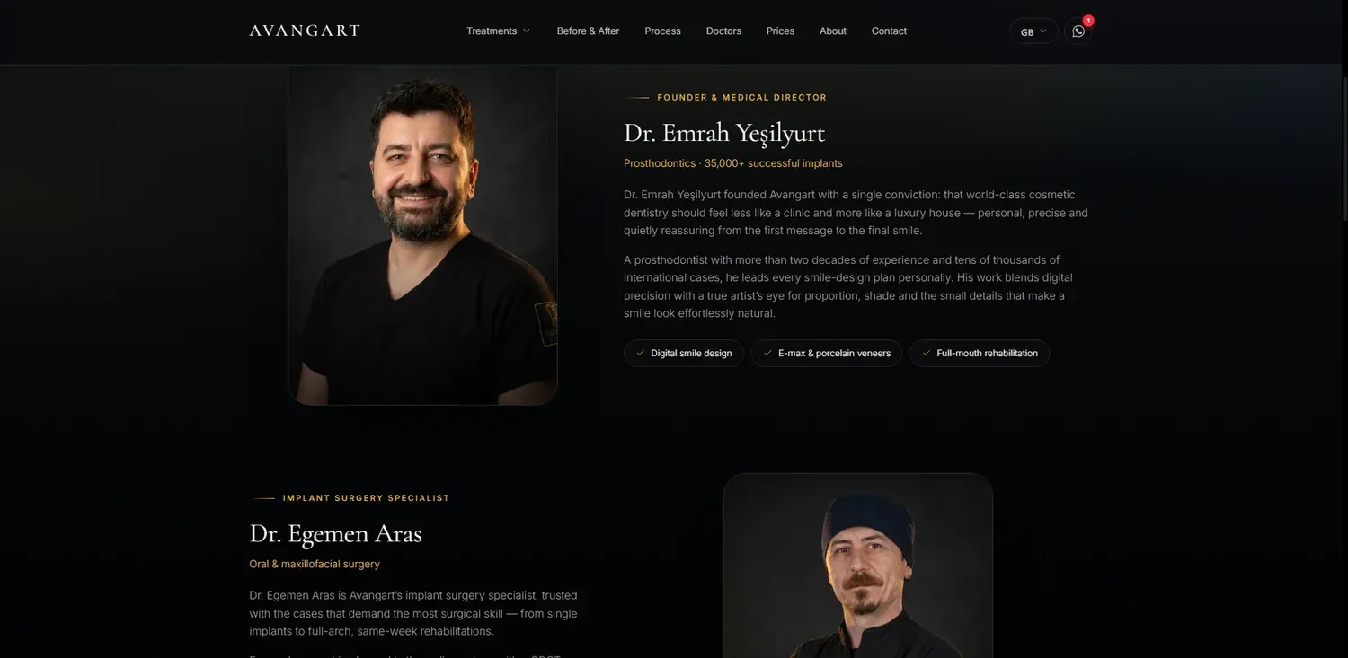 Avangart Doctors page